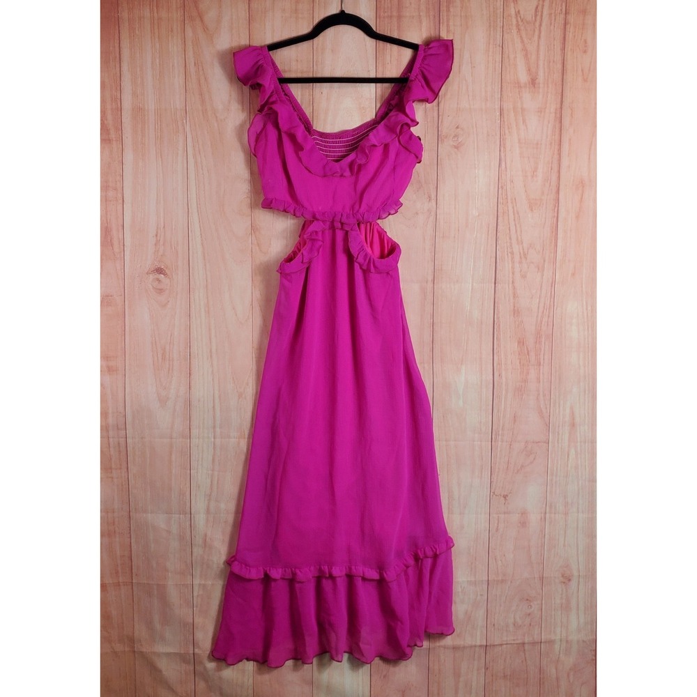 Show Me Your Mumu Lane Midi Dress Sz L Large Pink